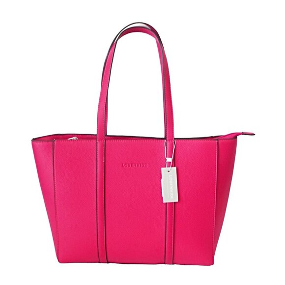 Louenhide Kentucky Laptop Tote Fushia Pink Leather New with Tags - Picture 1 of 9